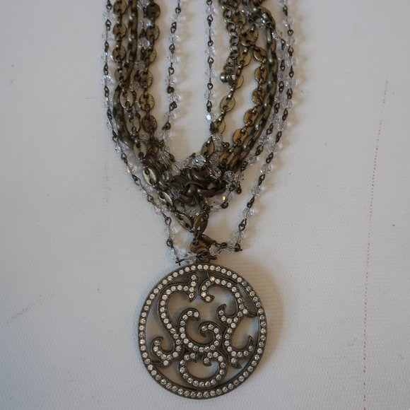 TOMMASSINI EMBELLISHED MEDALLION CHOKER NECKLACE * - Picture 5 of 8